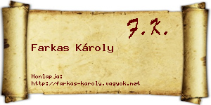 Farkas Károly névjegykártya