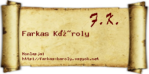Farkas Károly névjegykártya