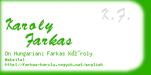 karoly farkas business card
